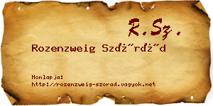 Rozenzweig Szórád névjegykártya